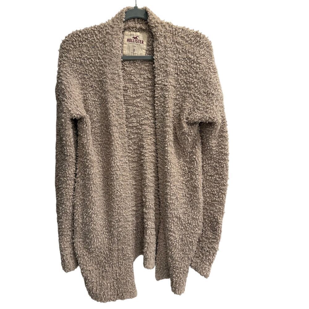 Hollister Size Small Bone Colored Nubby Open Front Cardigan Sweater